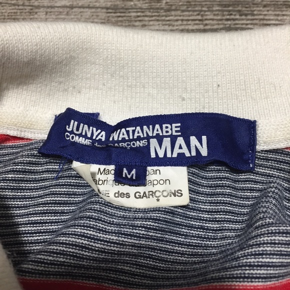 Junya Watanabe Man Comme Des Garcons Polo Shirt Stripe Men’s M Japan (Flaws) - Picture 13 of 16